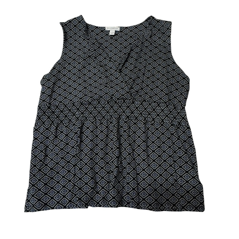 Charter Club Top Women's Size Large Babydoll Wrap Empire Y2K Sleeveless